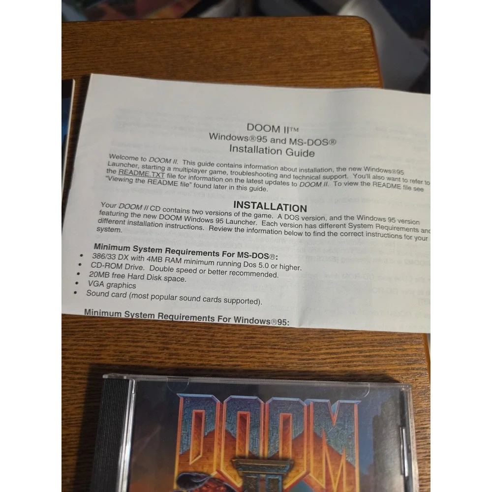 Doom II 2 PC Big Box Edition w/ Manual & Survival Guide CIB